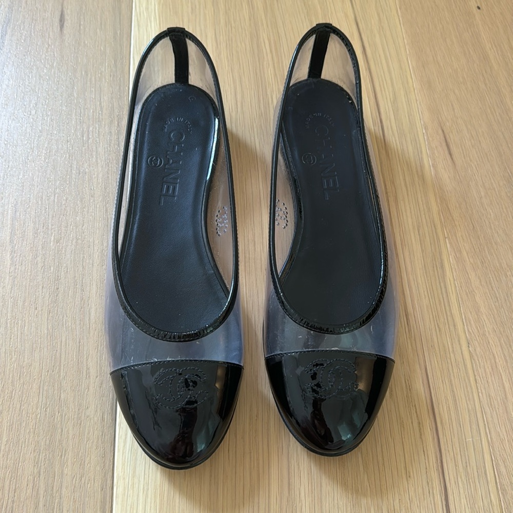 ❗️SOLD❗️Chanel pvc flats